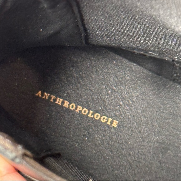 Anthropologie Women’s 41 Black Chelsea Ankle Leather Boots Classic Chunky Comfy - Picture 6 of 6